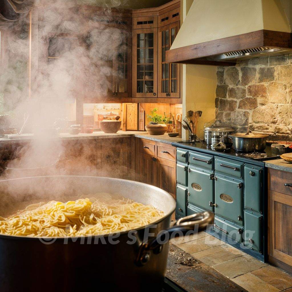 Boiling Pasta In The Kitchen