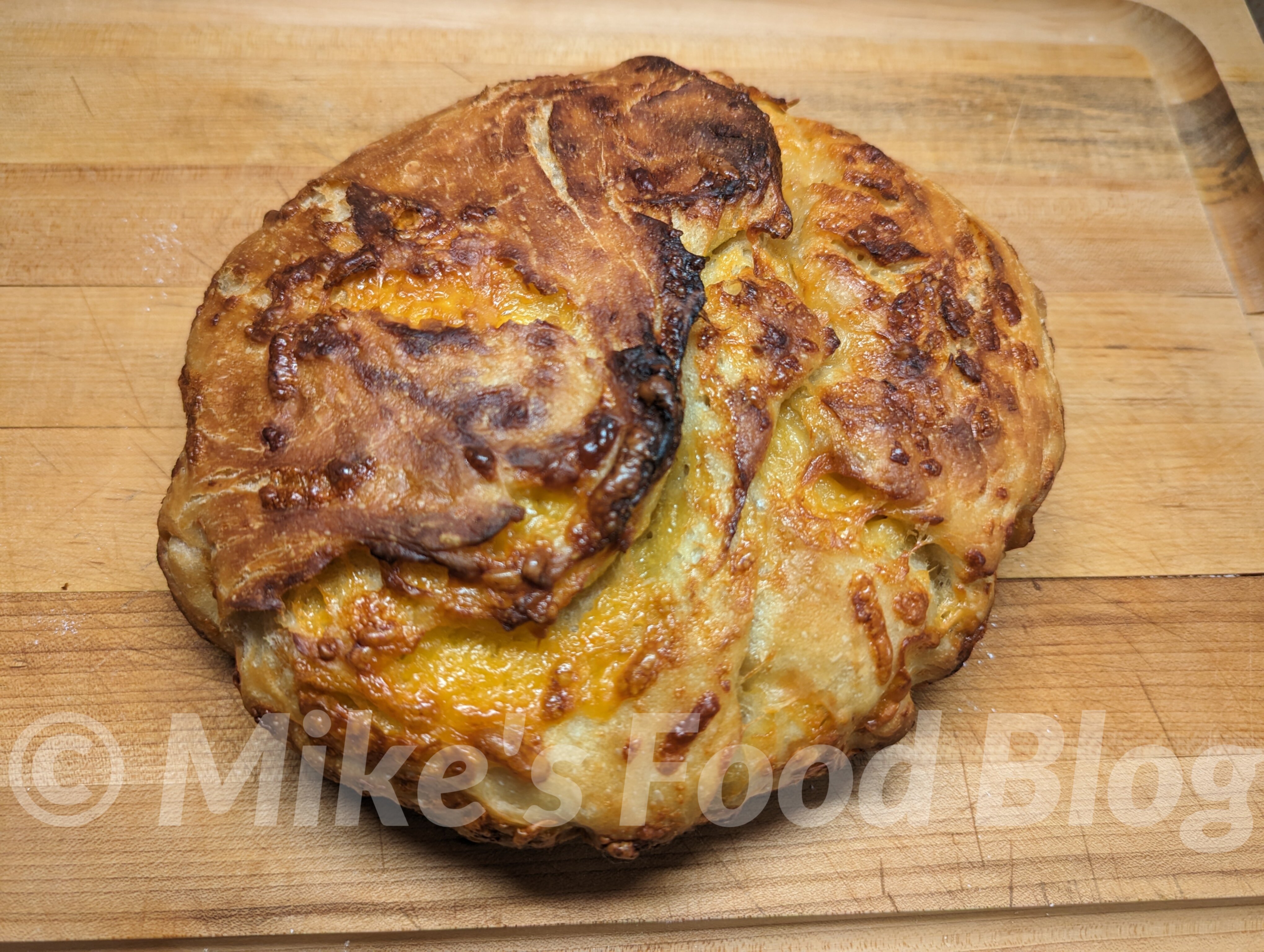 Image Of Cheesy Bread Ready To Eat.