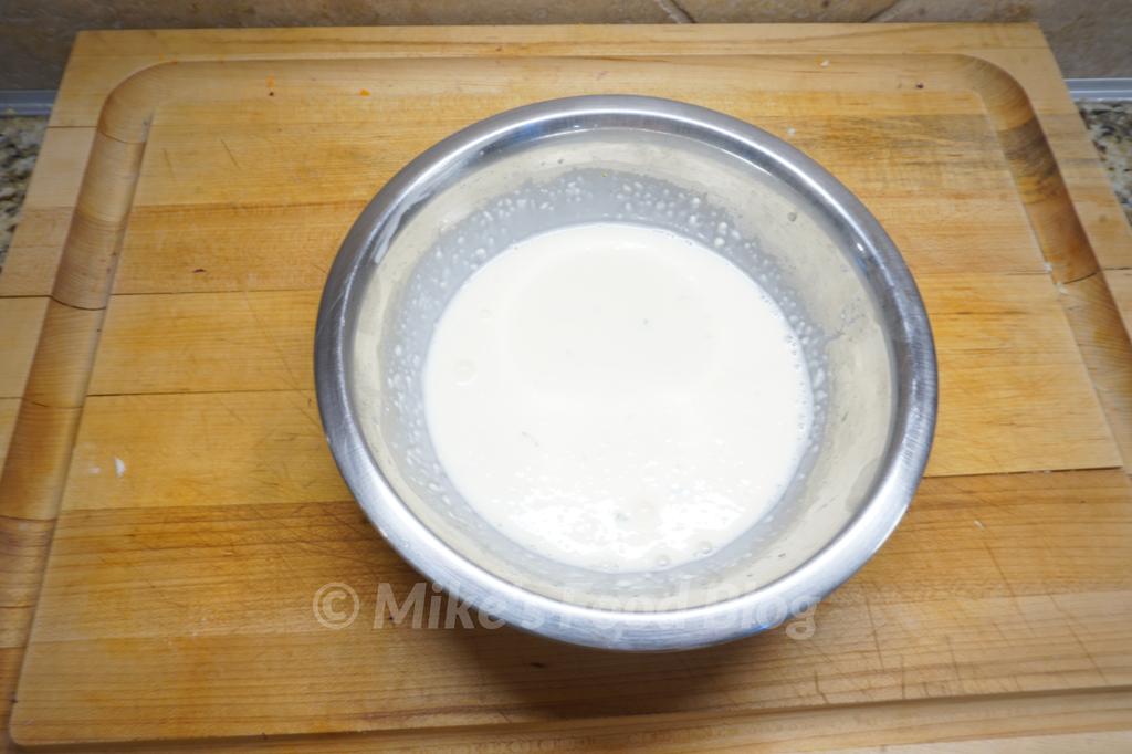 Mix wet ingredients in separate bowl