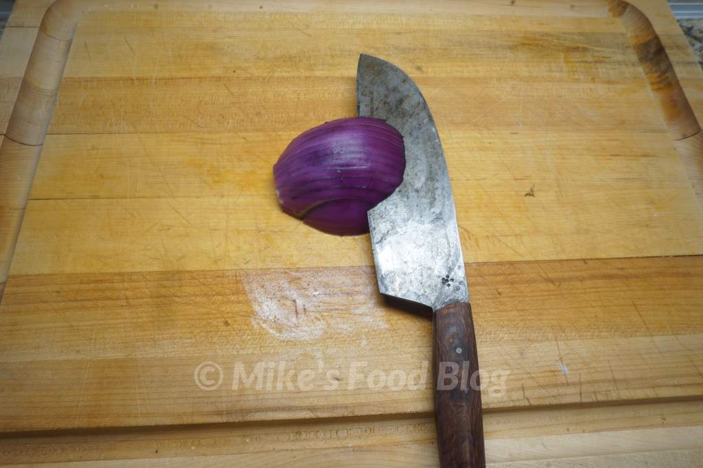 cross cut red onion