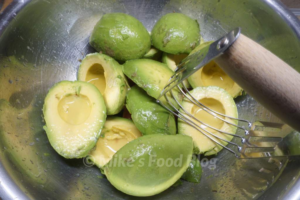 smash avocados